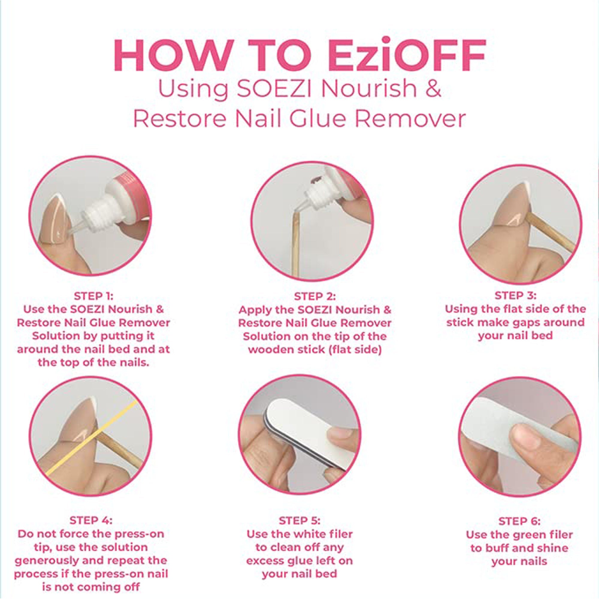 SOEZI Cougar Reusable Press On Nails - Application Kit