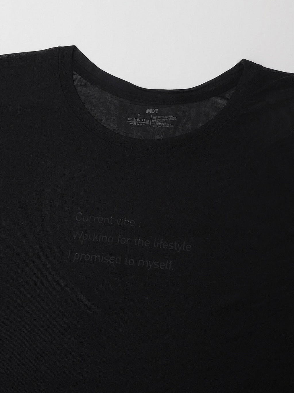 MKH Dri-FIT Typography Printed Drop Shoulder Sleeves T-Shirt
