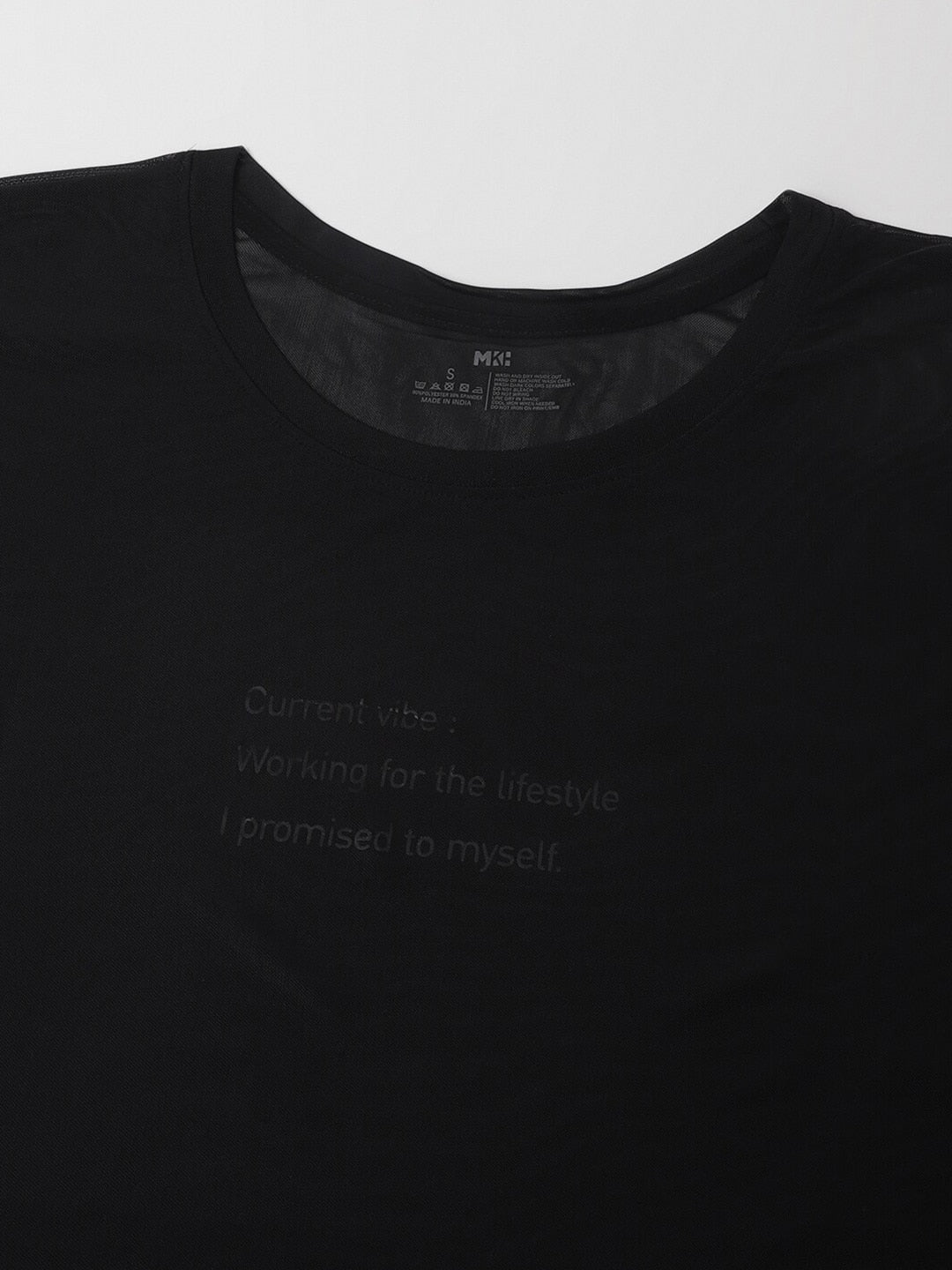 MKH Dri-FIT Typography Printed Drop Shoulder Sleeves T-Shirt
