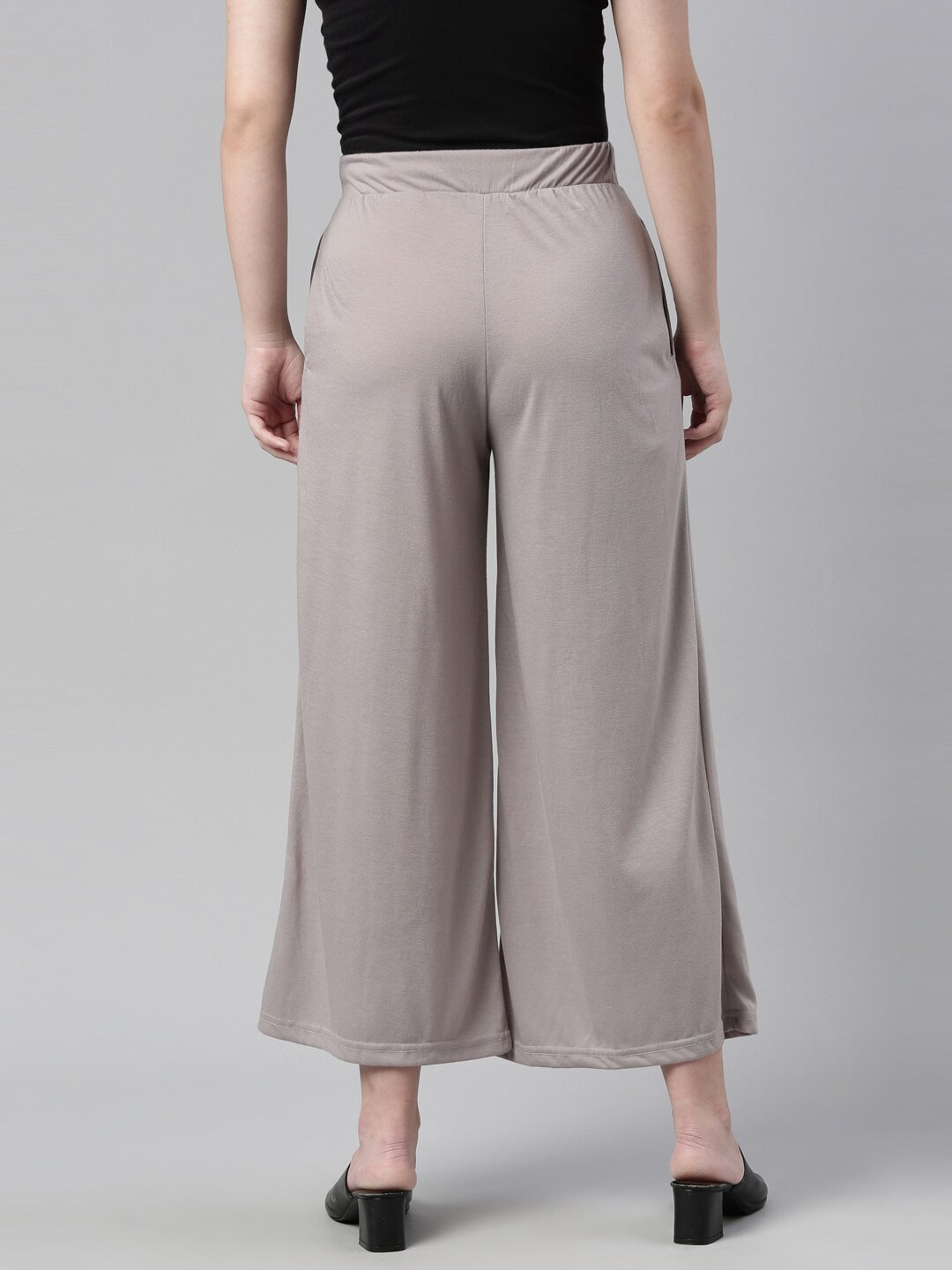 Souchii Grey Knitted Ethnic Palazzos