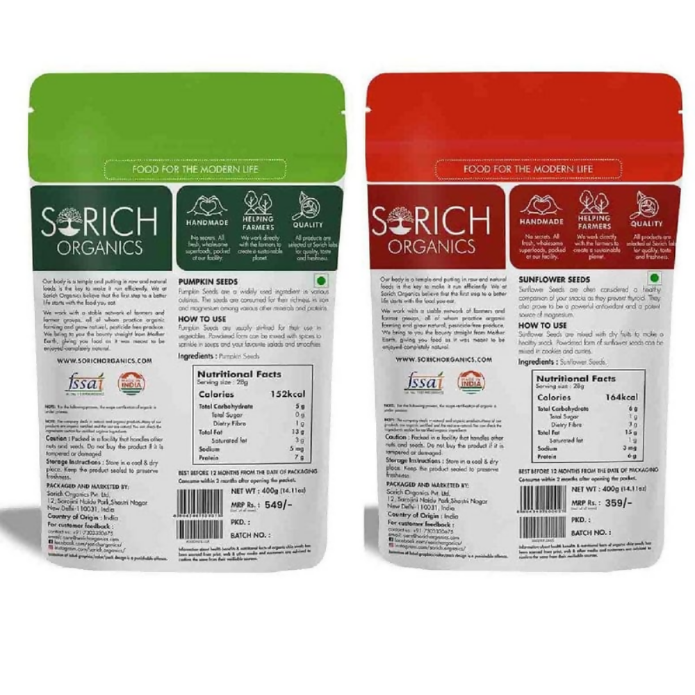 Sorich Organics Super Seeds Mix Combo of Pumpkin Seeds and Sunflower Seed