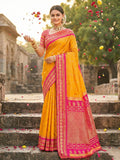 Shree Shyam Fashion Yellow Soft Silk Saree