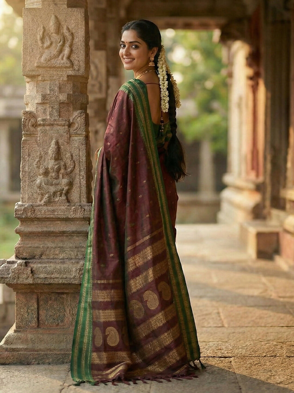 Shree Shyam Fashion Maroon Soft Silk Saree
