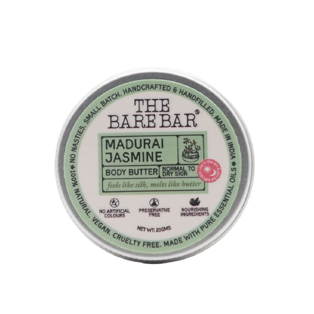 The Bare Bar Madurai Jasmine Body Butter - Floral Moisturizer For Smooth, Radiant Skin