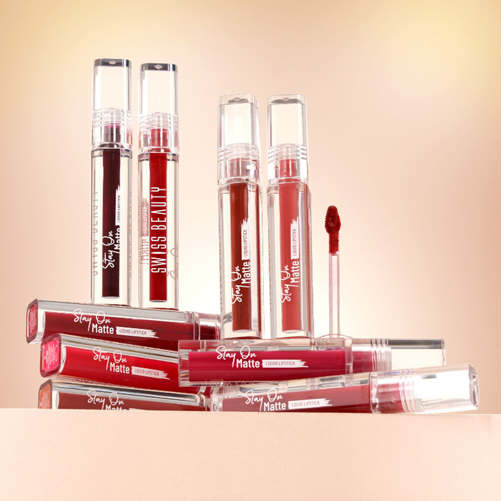Swiss Beauty Stay On Matte Liquid Lipstick - 3 Almond Pink