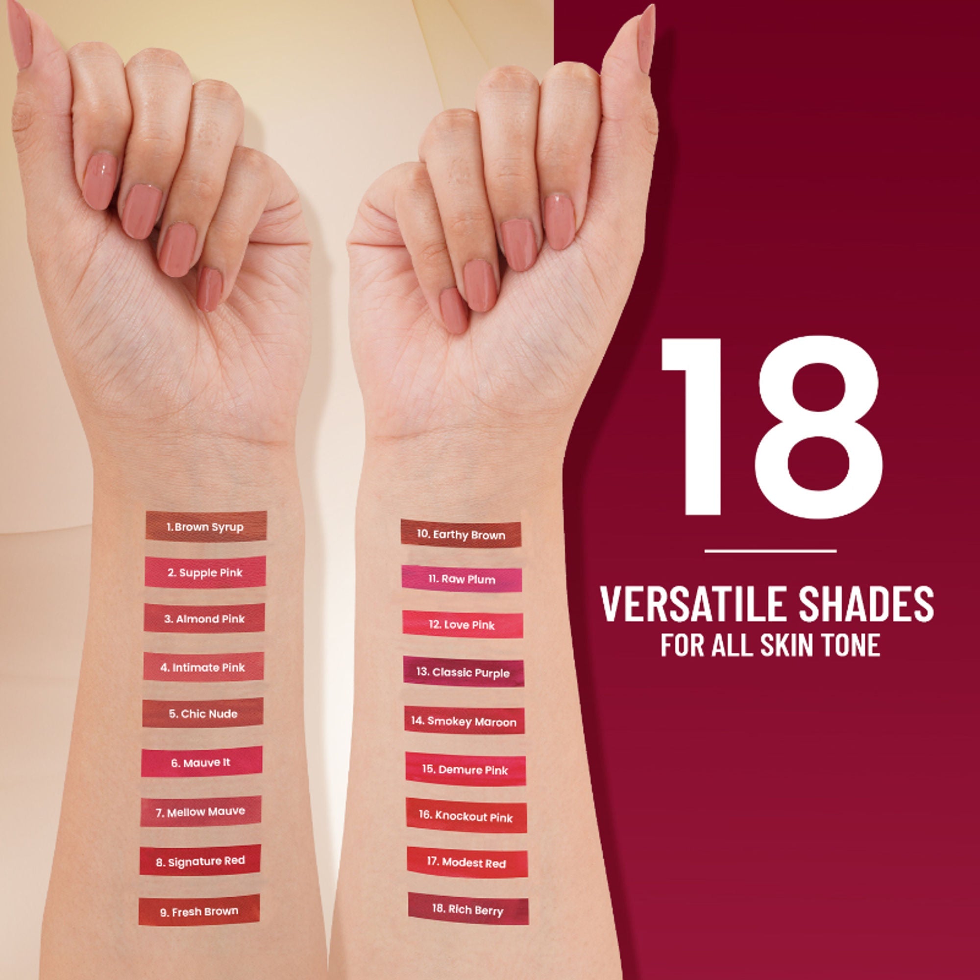 Swiss Beauty Stay On Matte Liquid Lipstick - 8 Signature Red