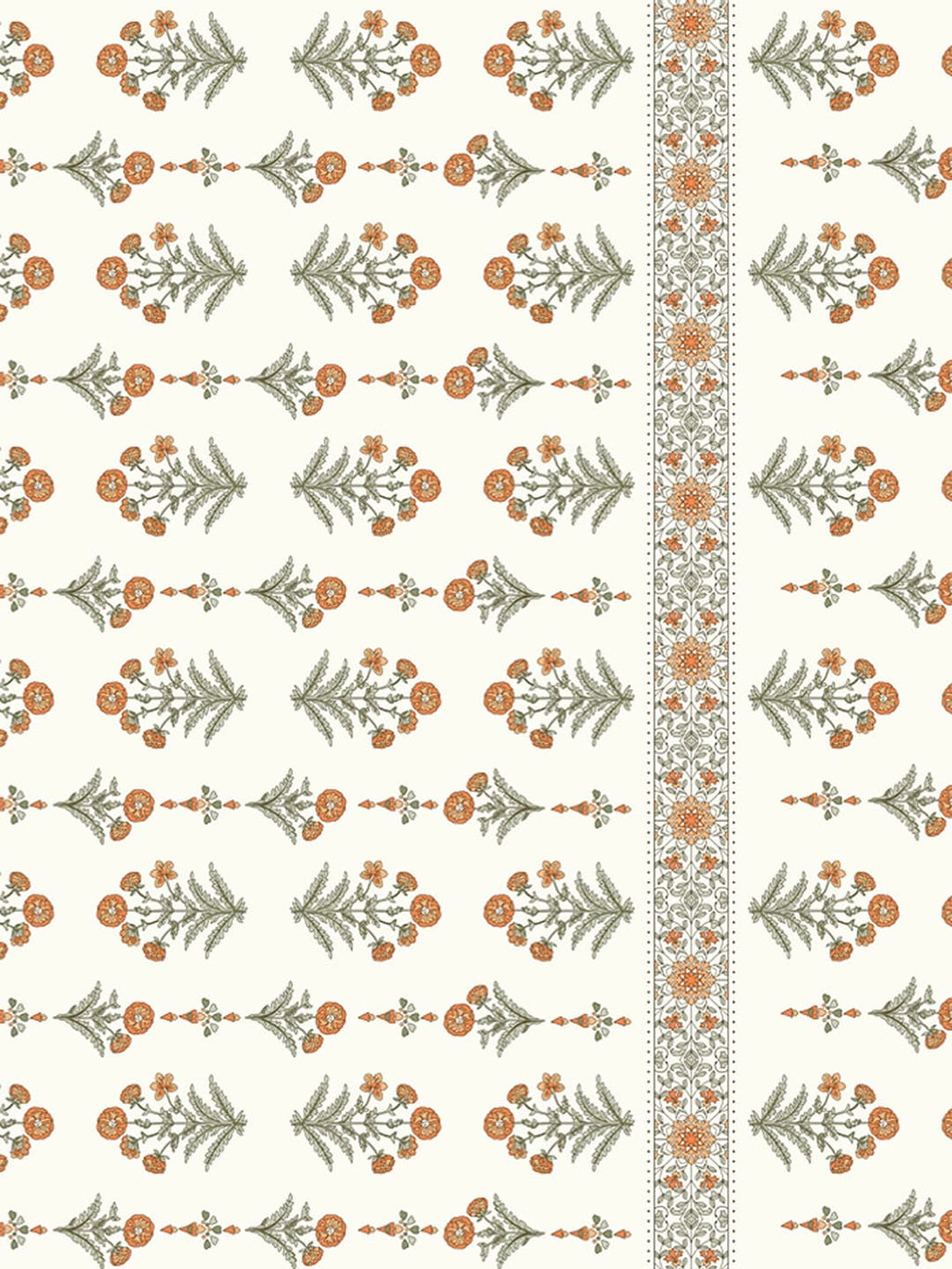 CHHAVI INDIA Cream-Coloured & Orange Floral Ultra Soft 210 TC Bedsheet with Pillow Covers