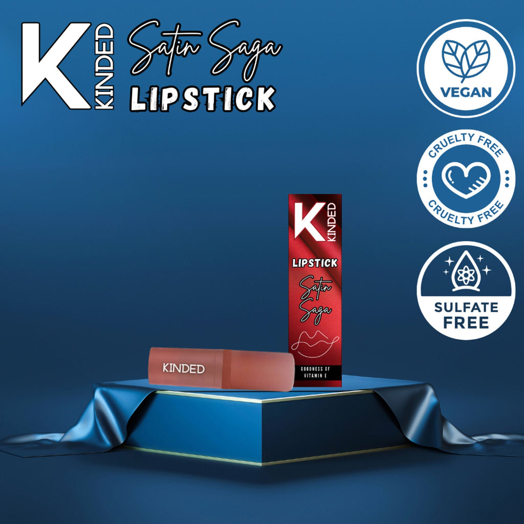 KINDED Satin Saga Bullet Creamy Lipstick With Satin Finish & Vitamin E - 04 Rose Red