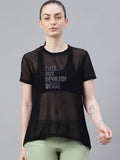 MKH Typography Printed Round Neck Short Sleeves Dri-FIT Relaxed Fit T-shirt