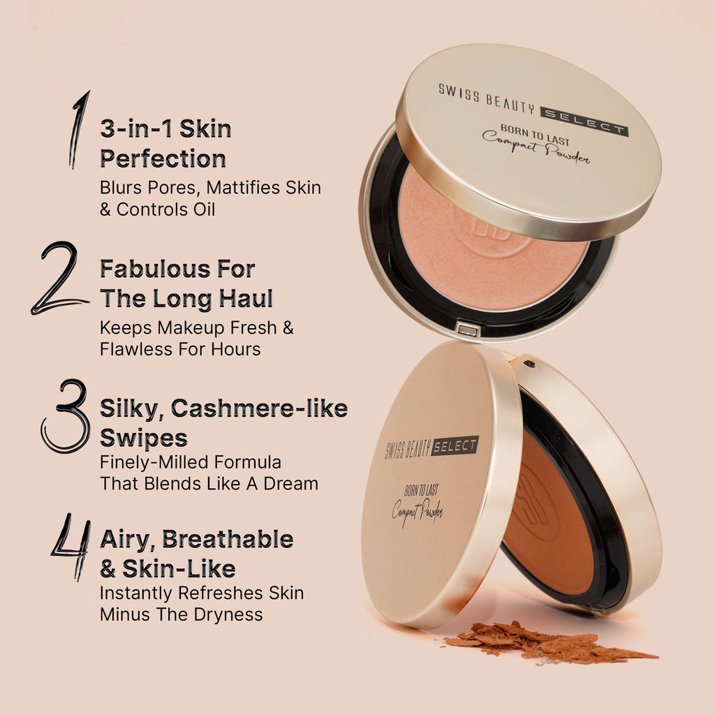 Swiss Beauty Born To Last 3-In-1 Skin Perfection Compact With Vitamin E - 3. Amber Haze
