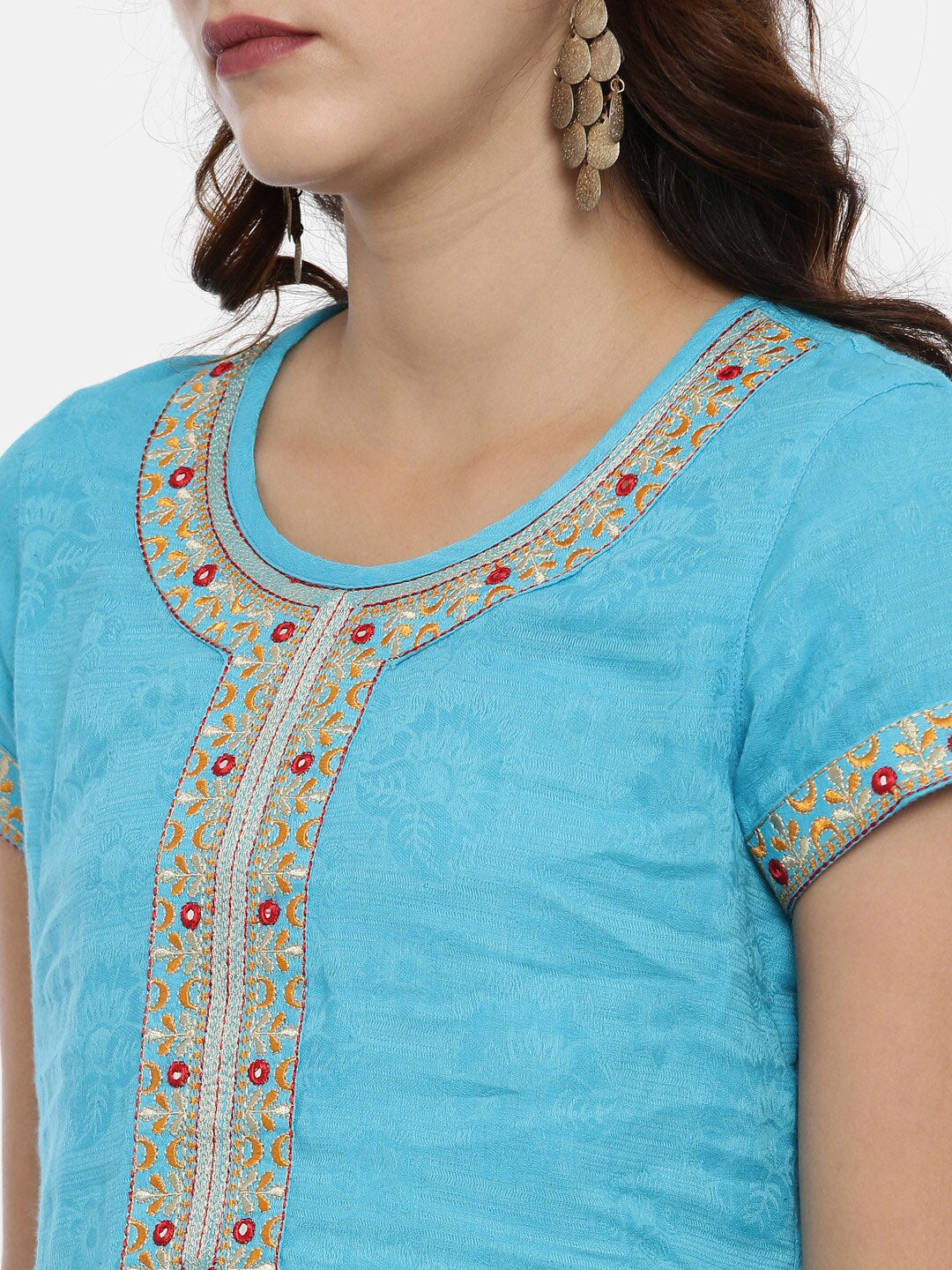 Souchii Women Blue Printed Floral Grandeur & Majestic Artwork Kurta