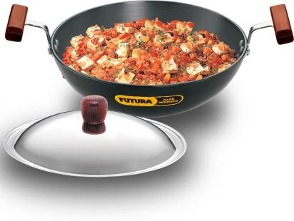 Hawkins Futura Hard Anodised Kadhai 22 cm Diameter with Lid 1.5 L (AK15S)