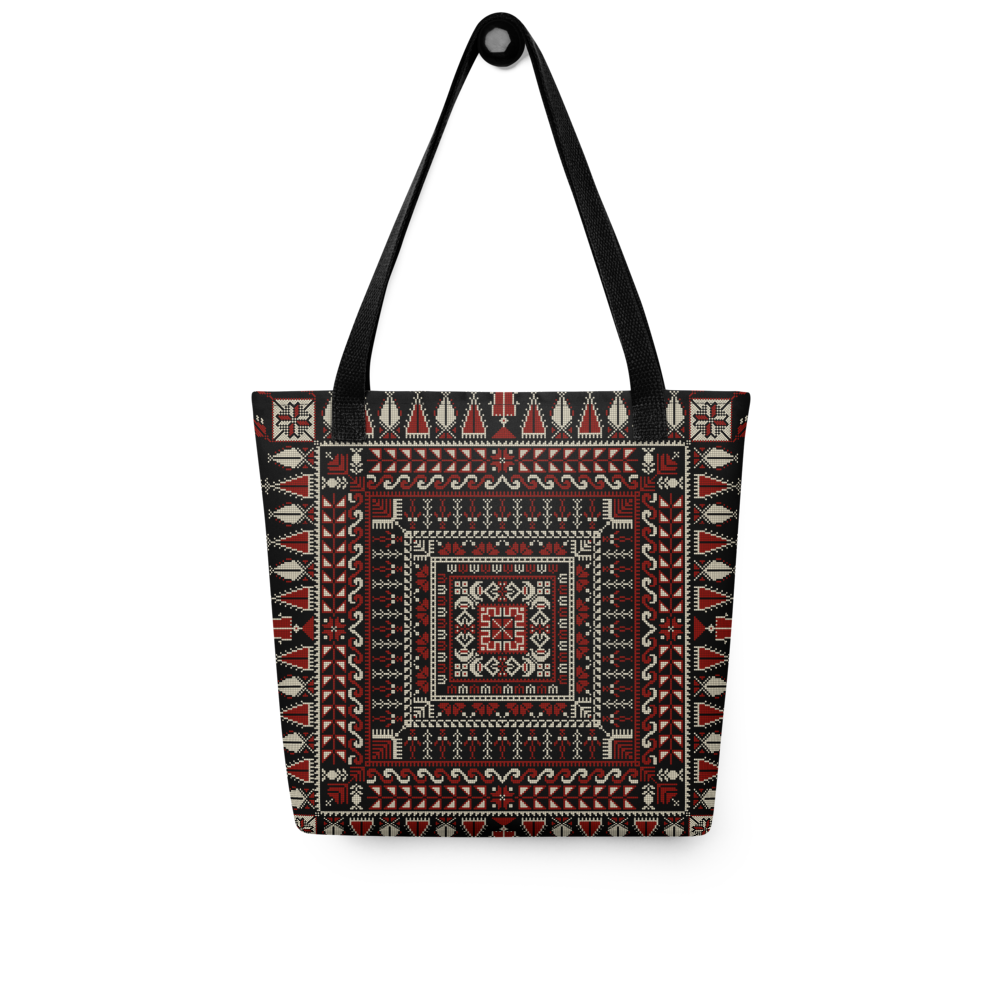 Spacious Tote Bag – Black Art Pattern