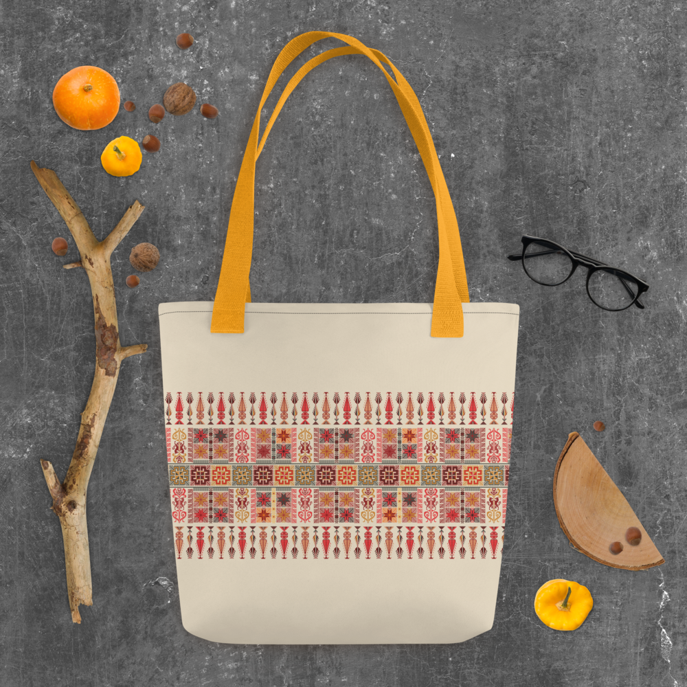 Spacious Tote Bag – Colorful Art Pattern, 15" x 15"