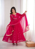 Teeya Creation Rani Faux Georgette Embroidery Work Wedding Wear Gown