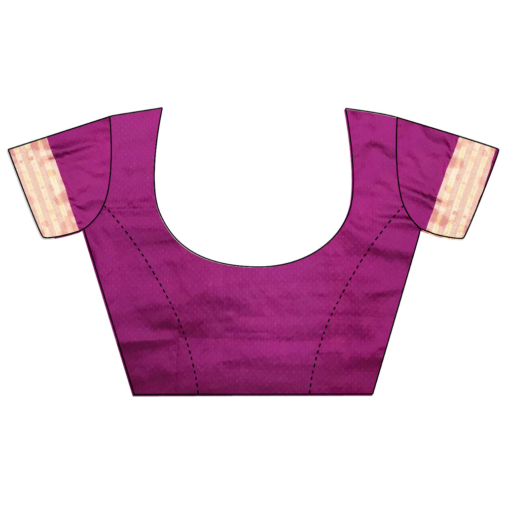 Joban Fashion Maroon Jacquard Butti Soft Lichi Silk Paithani Saree