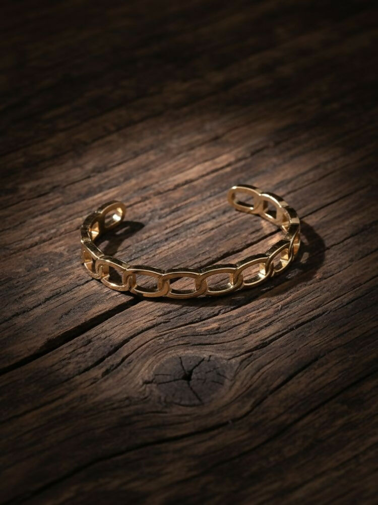 NVR Men's Rose Gold Plated Cuff Bracelet