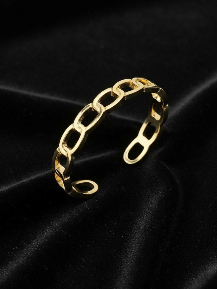 NVR Men's Gold Plated Cuff Bracelet