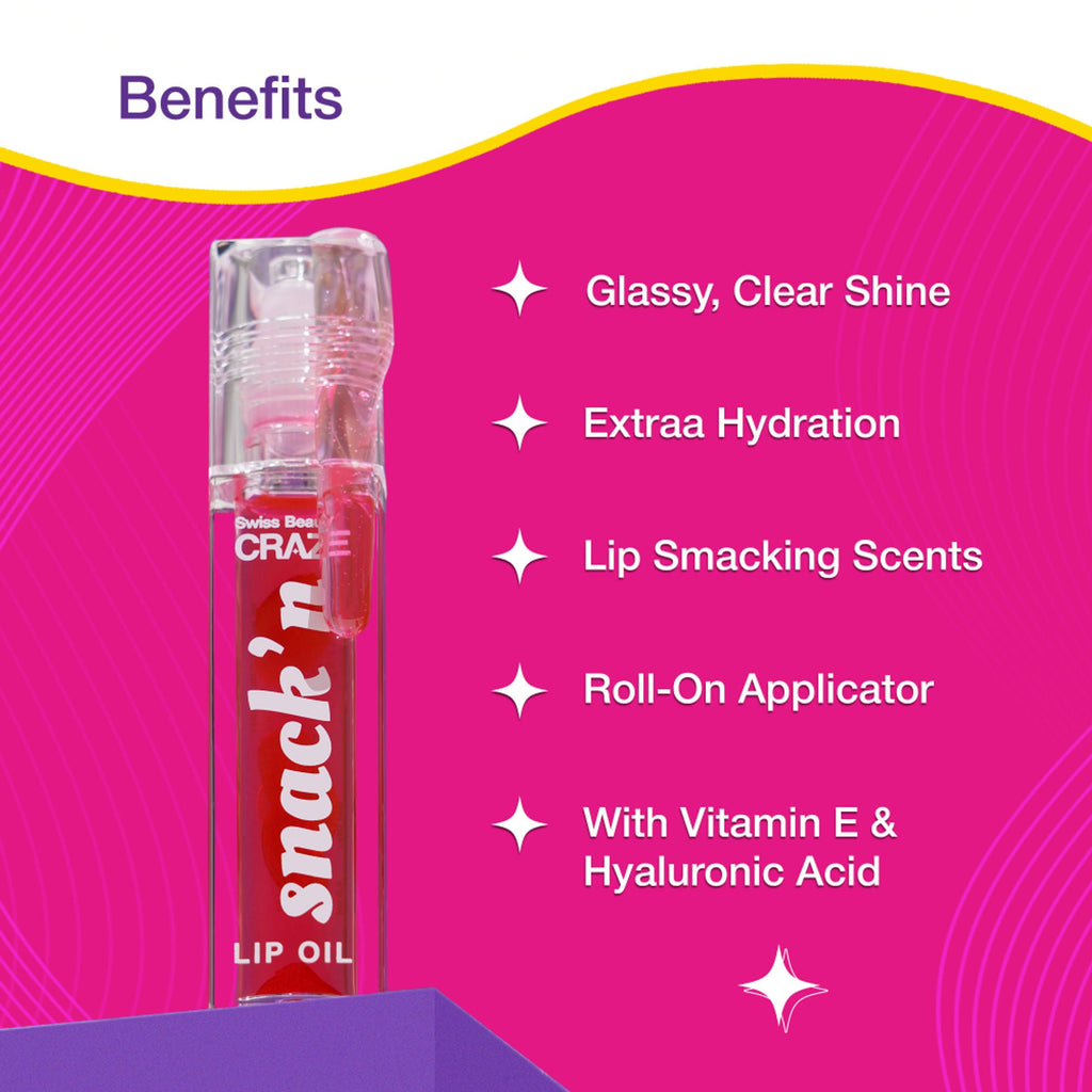 Swiss Beauty Craze Snack'N Nourishing Lip Oil - 1. Cinnamon Roll