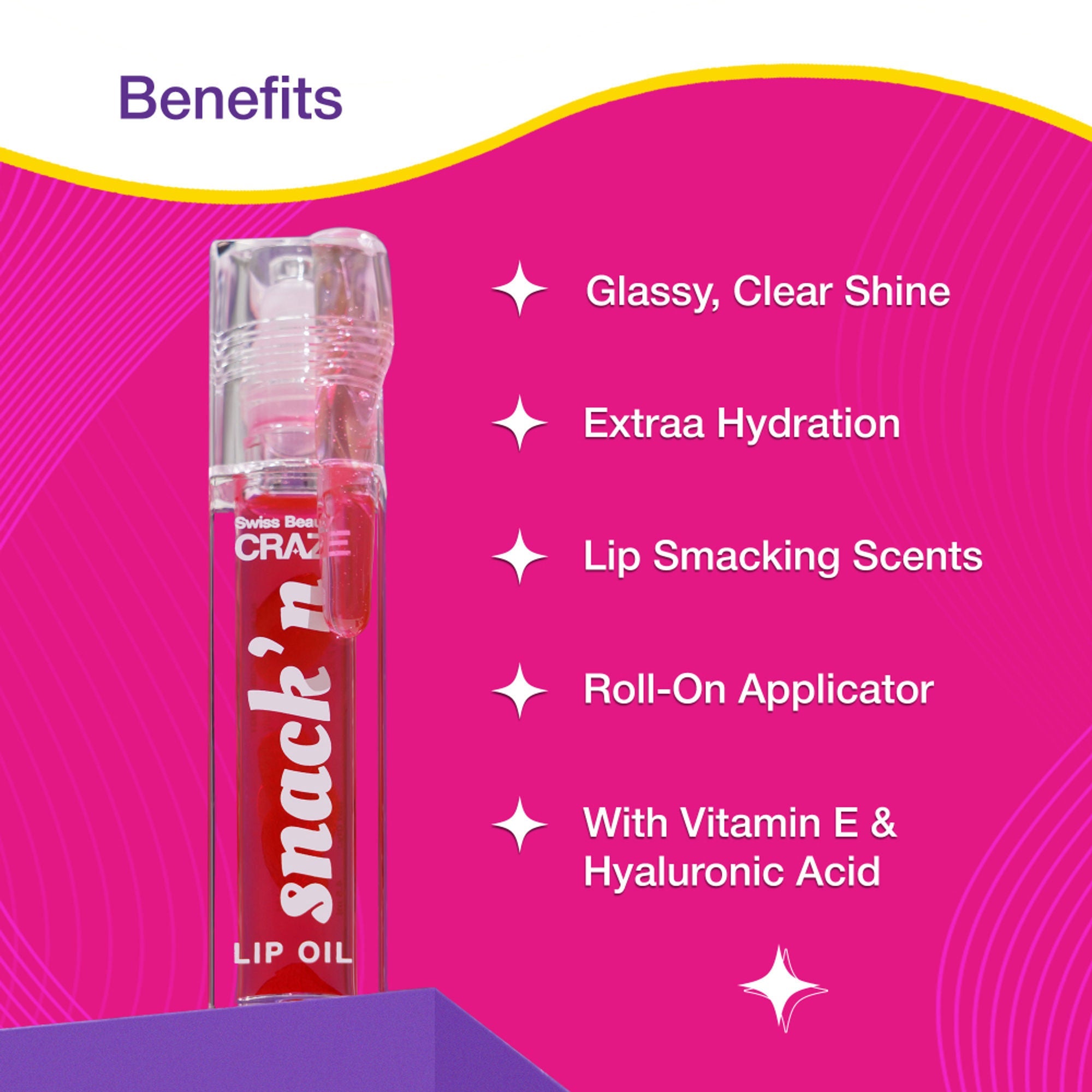 Swiss Beauty Craze Snack'N Nourishing Lip Oil - 1. Cinnamon Roll