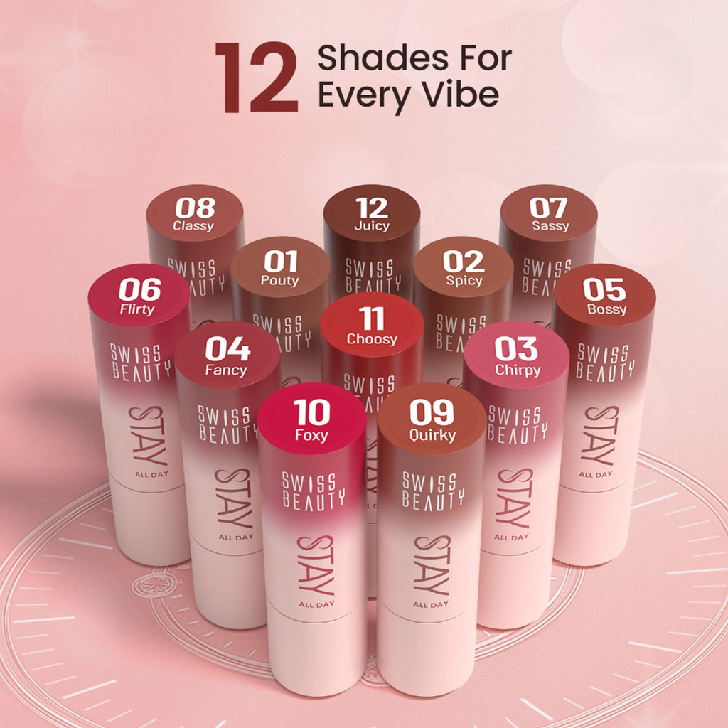 Swiss Beauty Stay All Day Lipstick - 05 Bossy