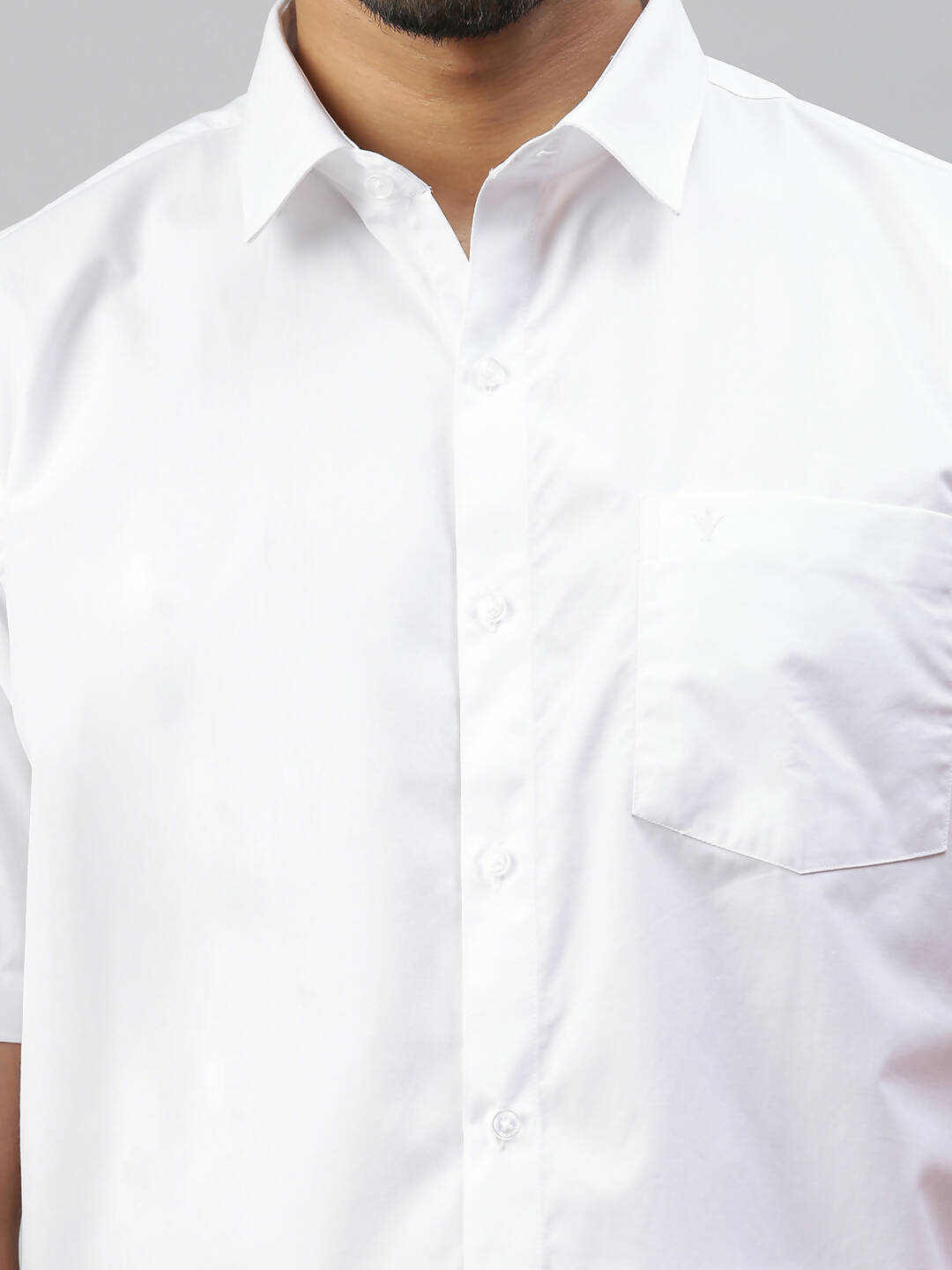 Ramraj Cotton Mens Half Sleeve White Shirt Plus Size - Soft Touch Cotton