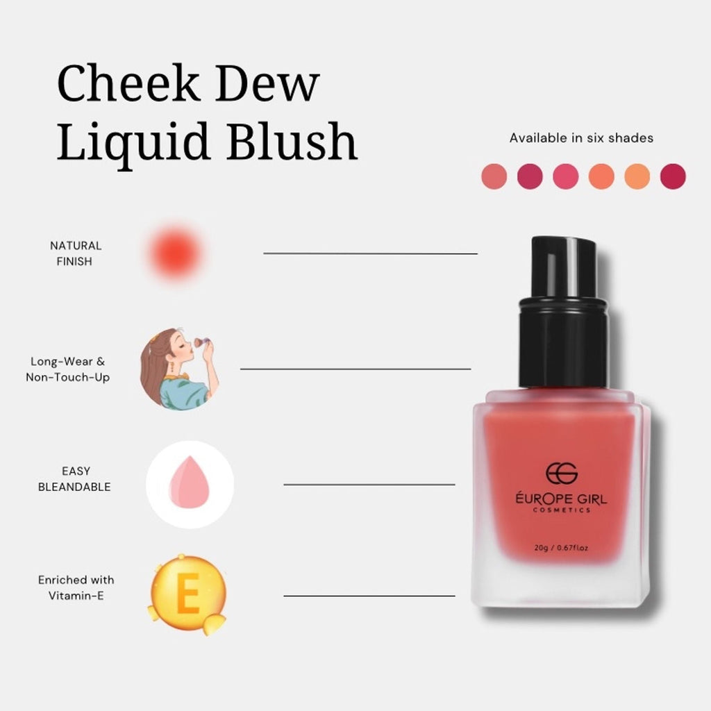 Europe Girl Cheek Dew Liquid Blush - EG-03 Pink