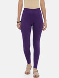 Souchii Violet Solid Slim-Fit Ankle-Length Leggings