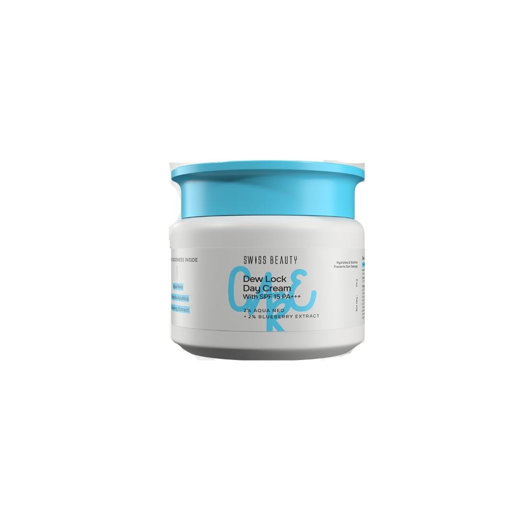 Swiss Beauty Care Dew Lock Day Cream With SPF 15+++ - 2% Aqua Neo & 2% Blueberry Extract