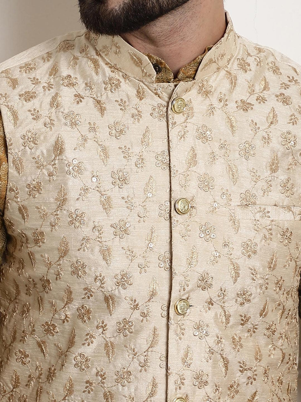Sojanya Men Green Ethnic Motifs Kurta with Churidar with Nehru Jacket