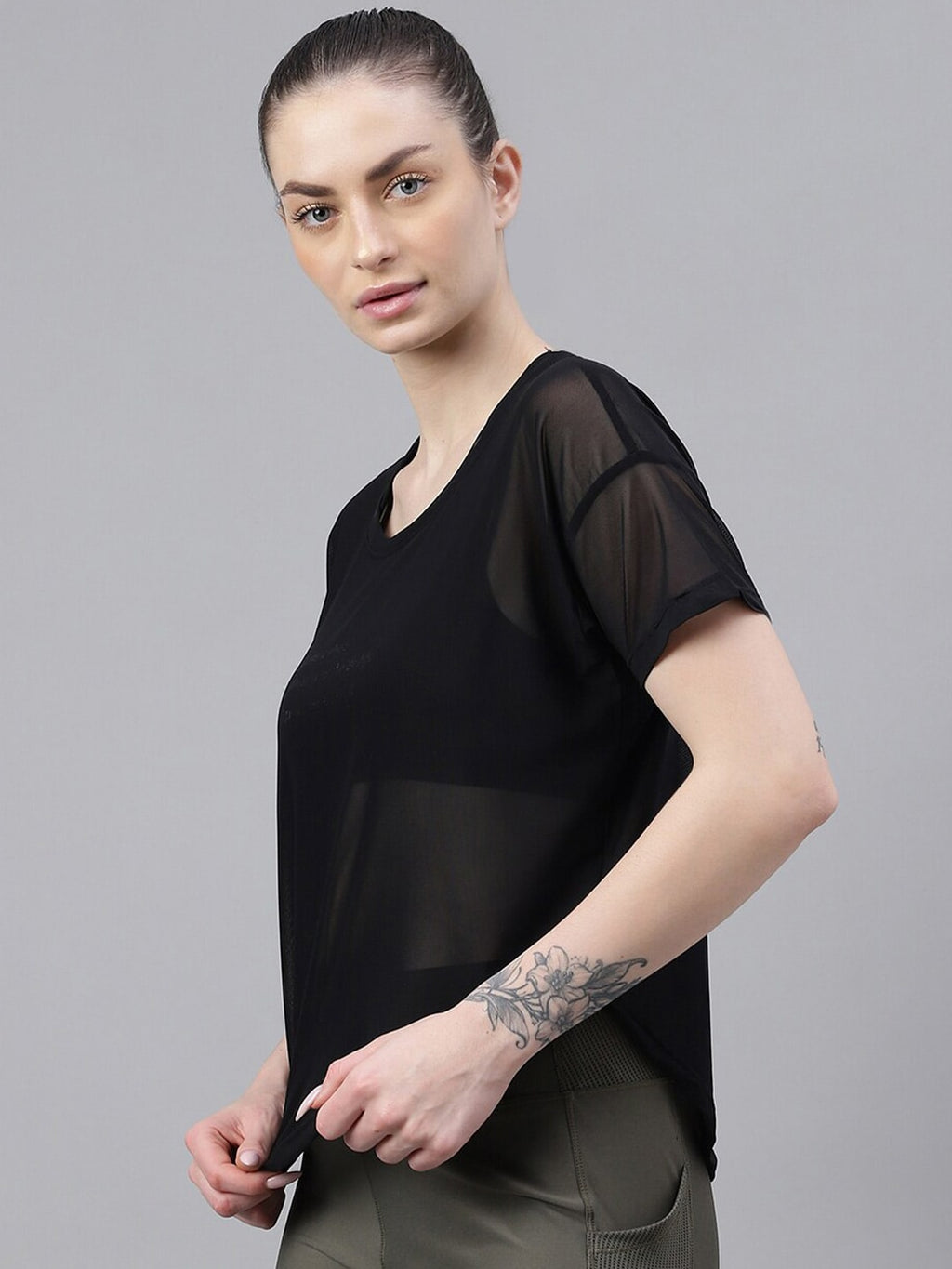 MKH Dri-FIT Typography Printed Drop Shoulder Sleeves T-Shirt