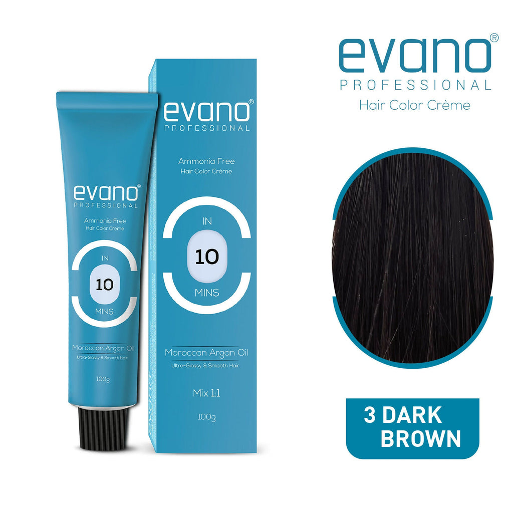 Evano Professional Creme Hair Colour Dark Brown for Women & Men
