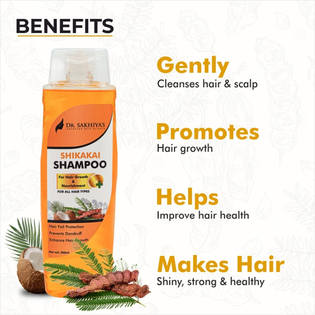 Dr.Sakhiya Shikakai Hair Growth Shampoo Ayurvedic for Strong, Healthy Hair