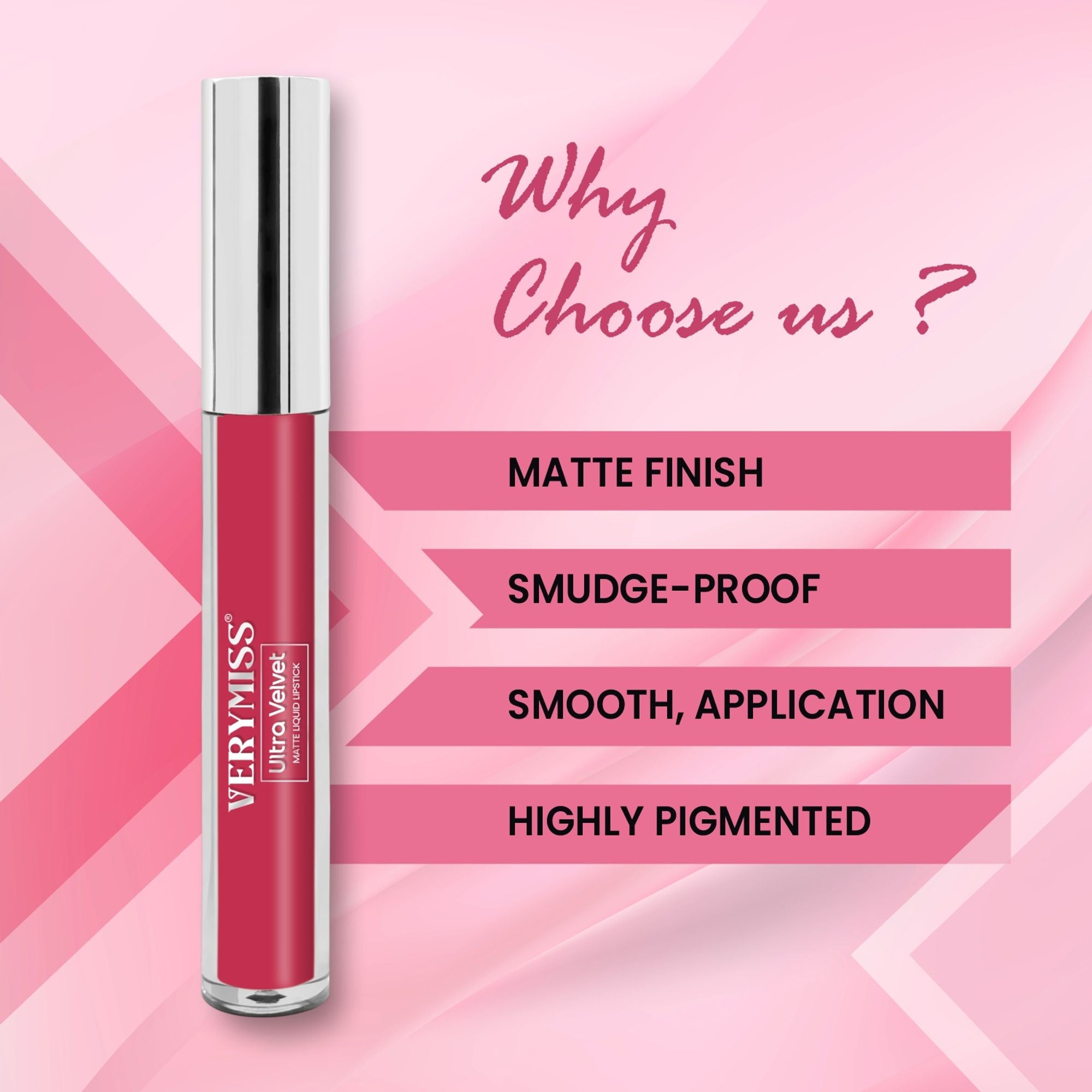VERYMISS Ultra Velvet Matte Liquid Lipstick - 211 Cerise Pink