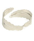 Brass Alloy Siver Plated Leaf Shape Cuff Bangle - The Pari