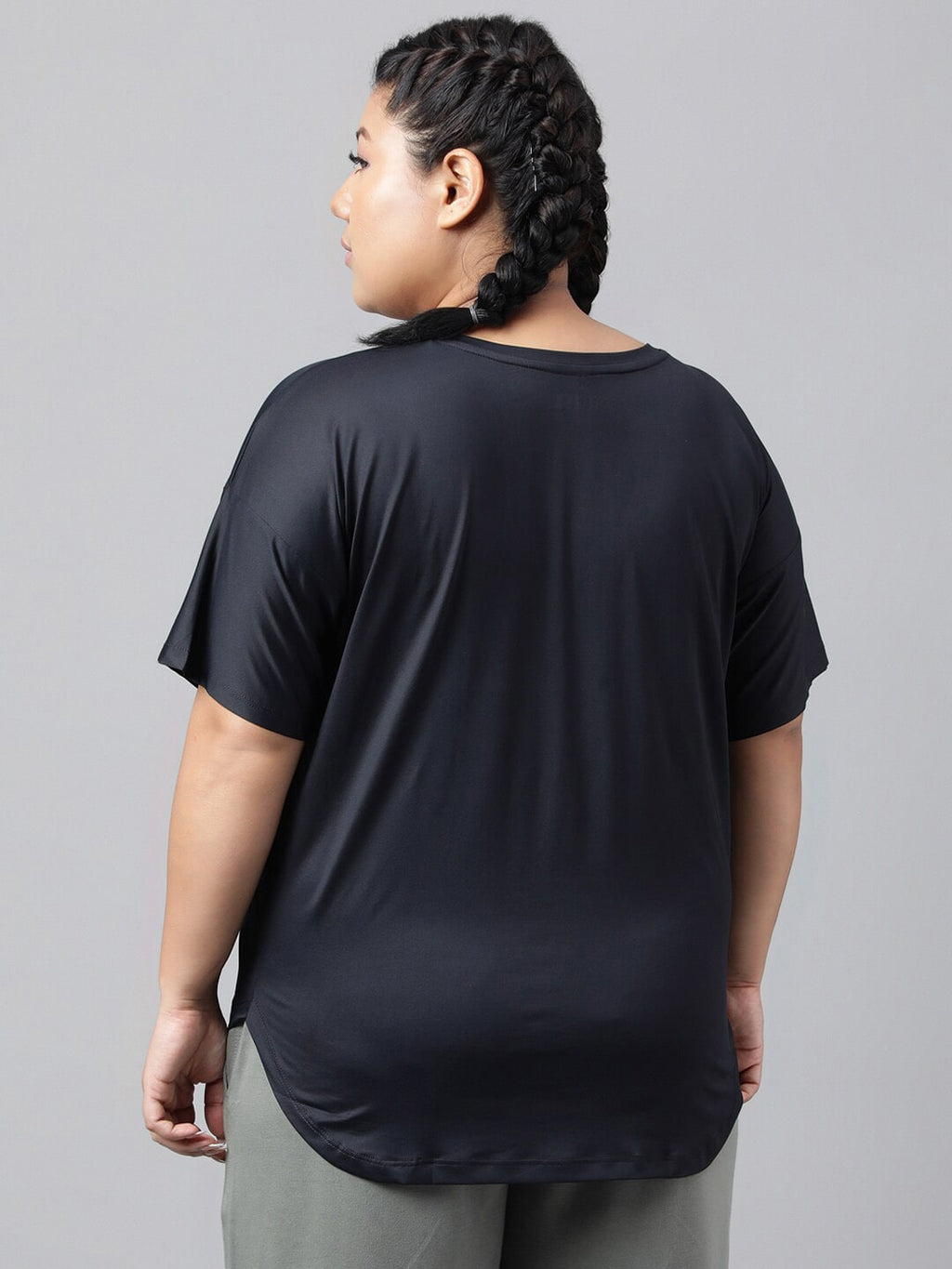 MKH Plus Size Typography Printed Relaxed Fit Dri-FIT T-shirt