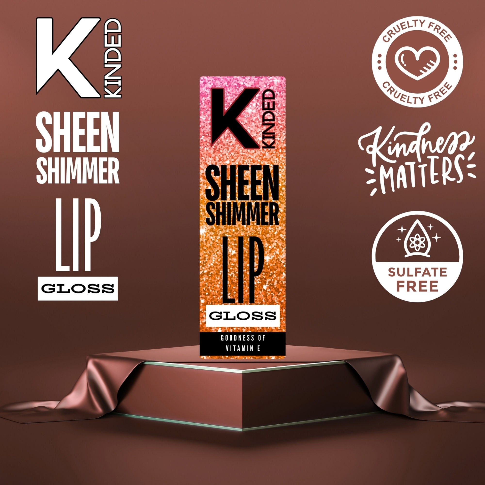 KINDED Sheen Shimmer Lip Gloss - 02 Cosmos Pink