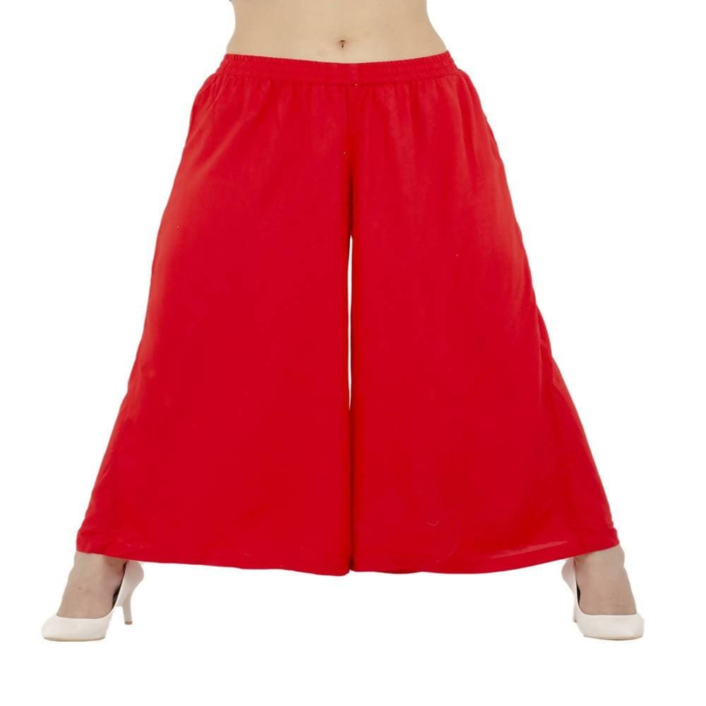 Lagi Women's Red Solid Palazzo (PLZ03B)