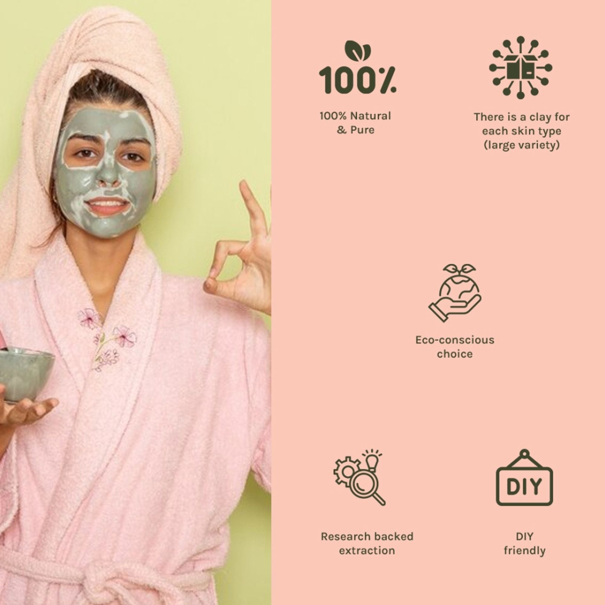 Tattvalogy Kaolin Clay - Fights Acne & Blackheads, Reduces Oily Skin for Clear, Balanced Complexion