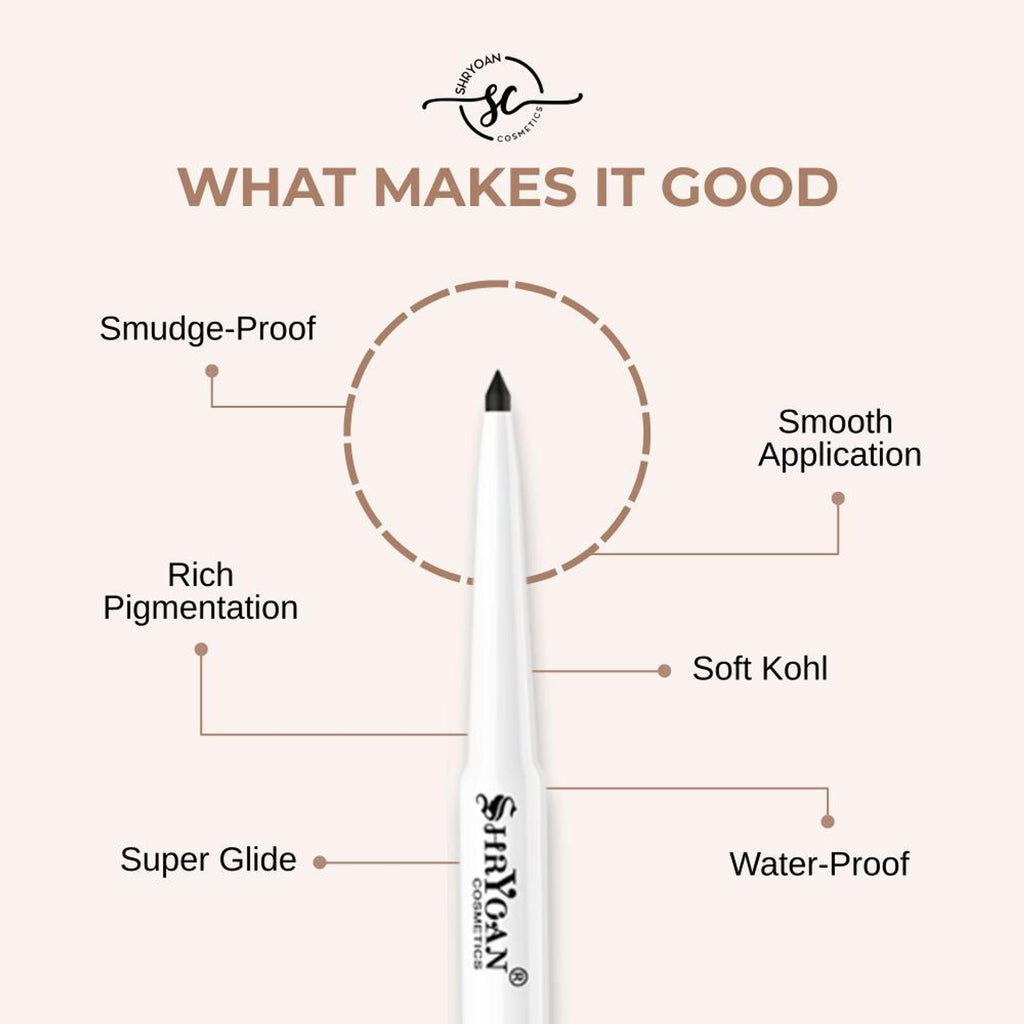 Shryoan Revolving Kajal Pencil - Black