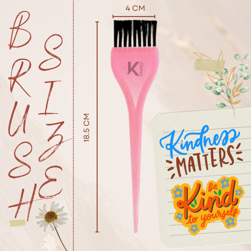 KINDED Multipurpose Black Pink Orange Blue Hair Color and Mehndi Brush Set of 4