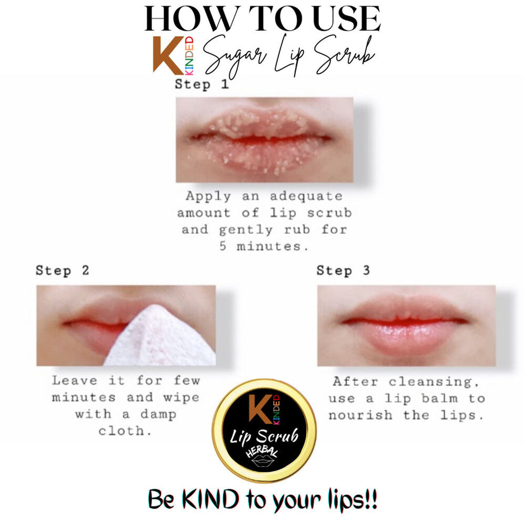 KINDED Lip Sugar Scrub Herbal Exfoliator - Mixed Fruit