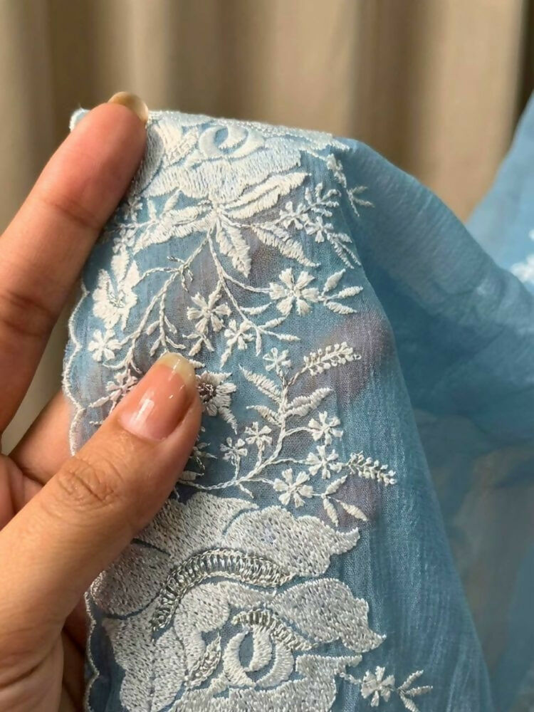 Joban Fashion Sky Blue Candy Crush Party Wear Sarees