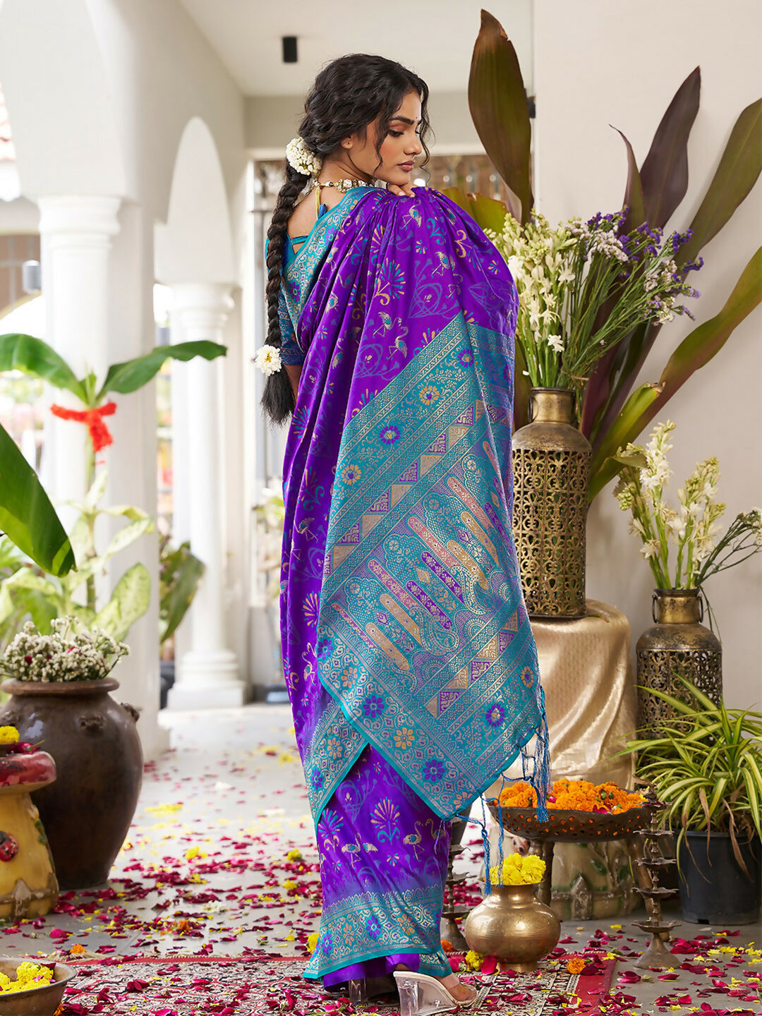 Shree Shyam Fashion Violet Soft Silk Saree