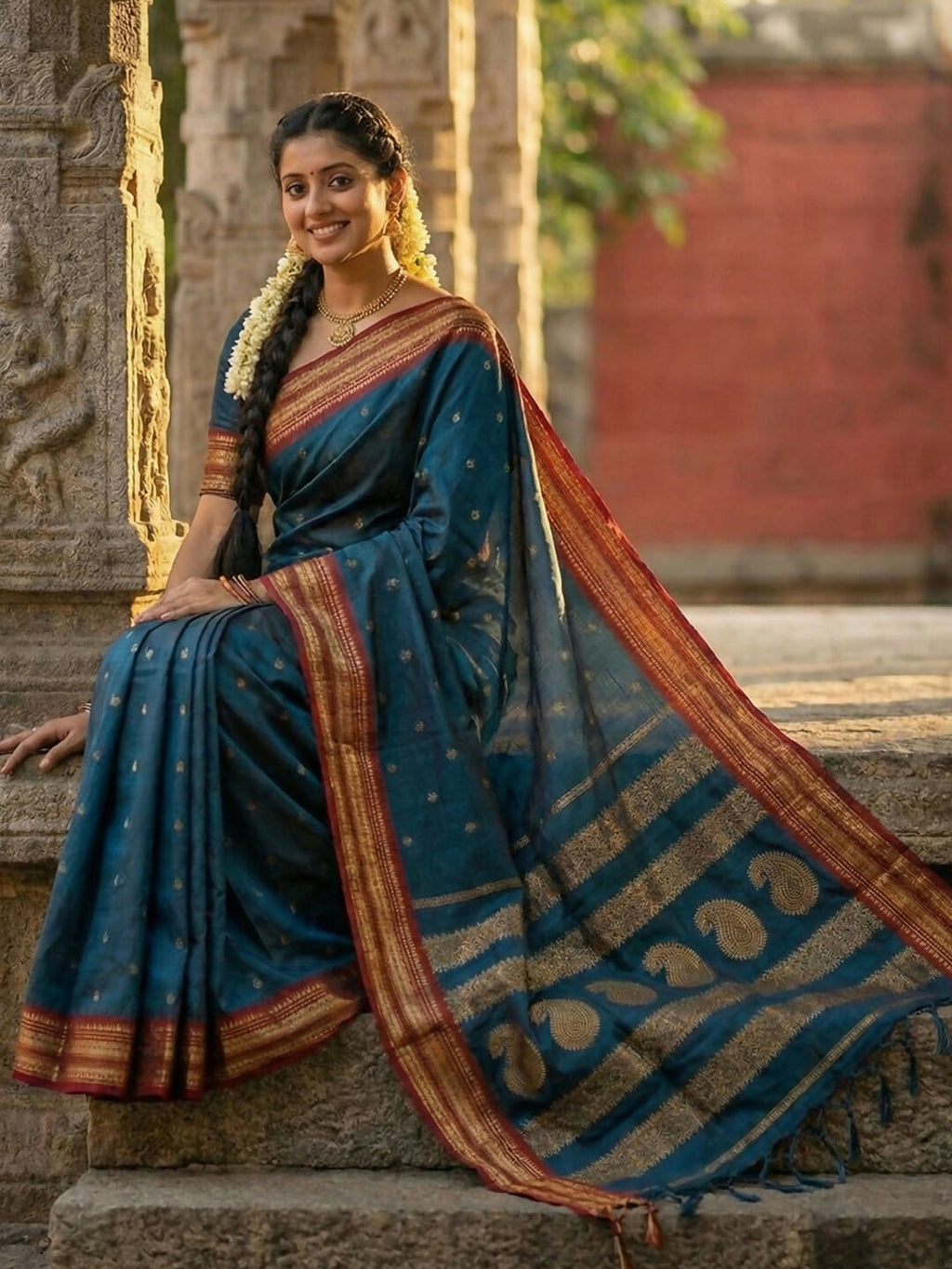 Shree Shyam Fashion Teal Soft Silk Saree