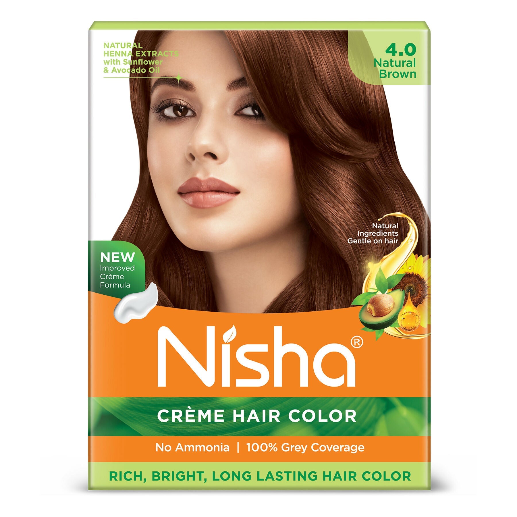 Nisha Creme Hair Color for Women - Natural Brown