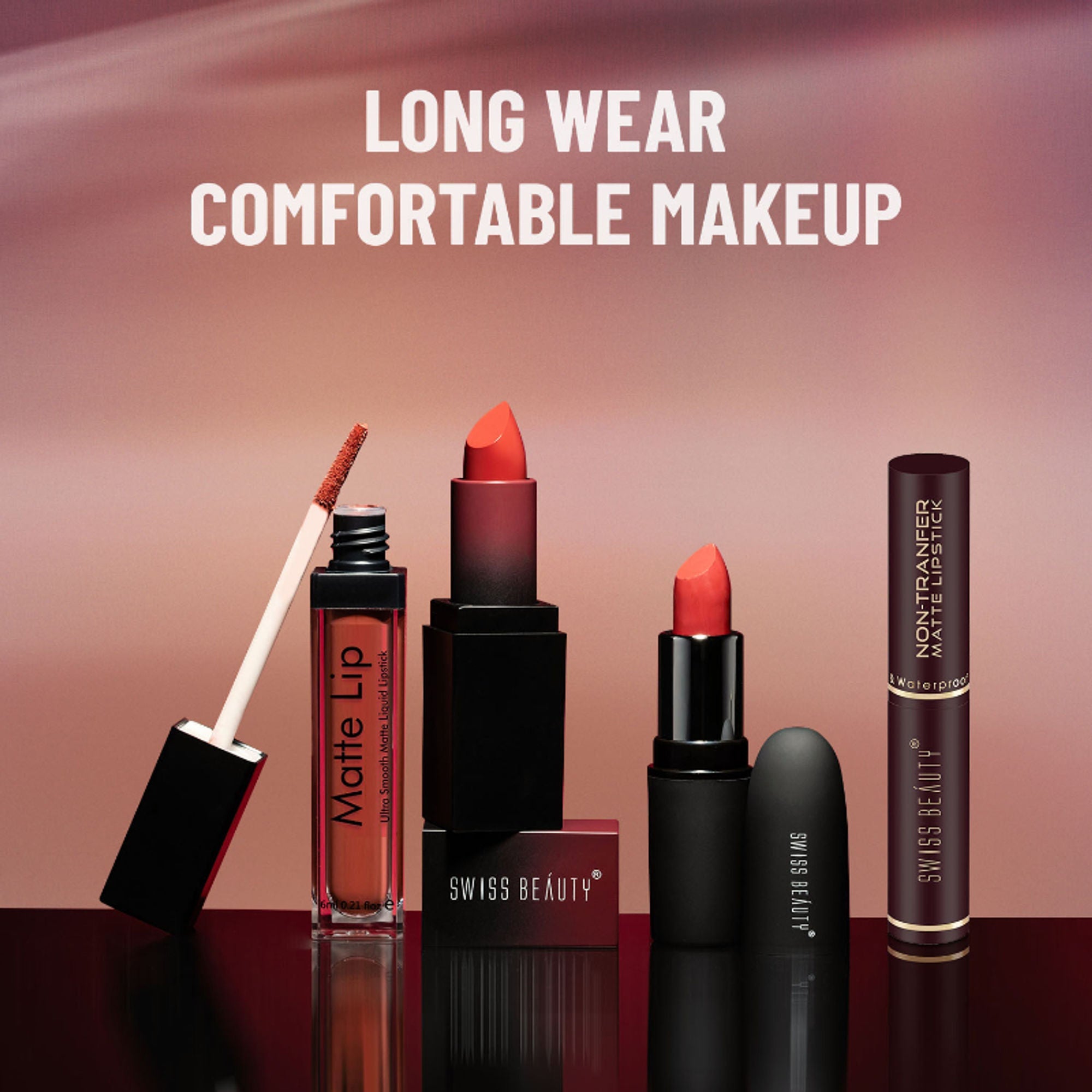 Swiss Beauty Non-Transfer Matte Lipstick - 14 Pop Red