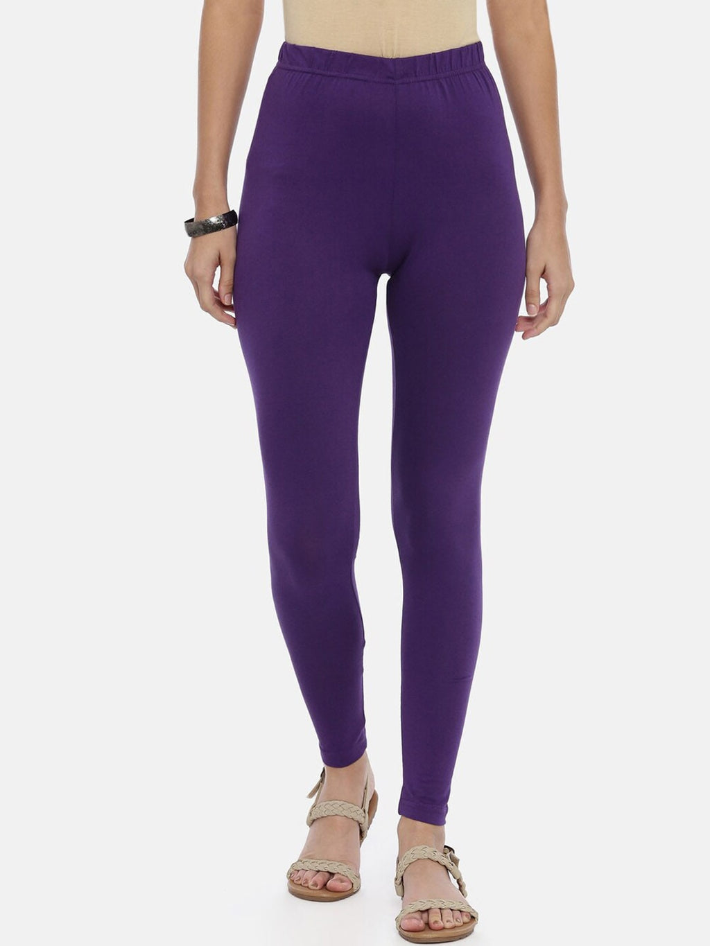 Souchii Violet Solid Ankle-Length Leggings