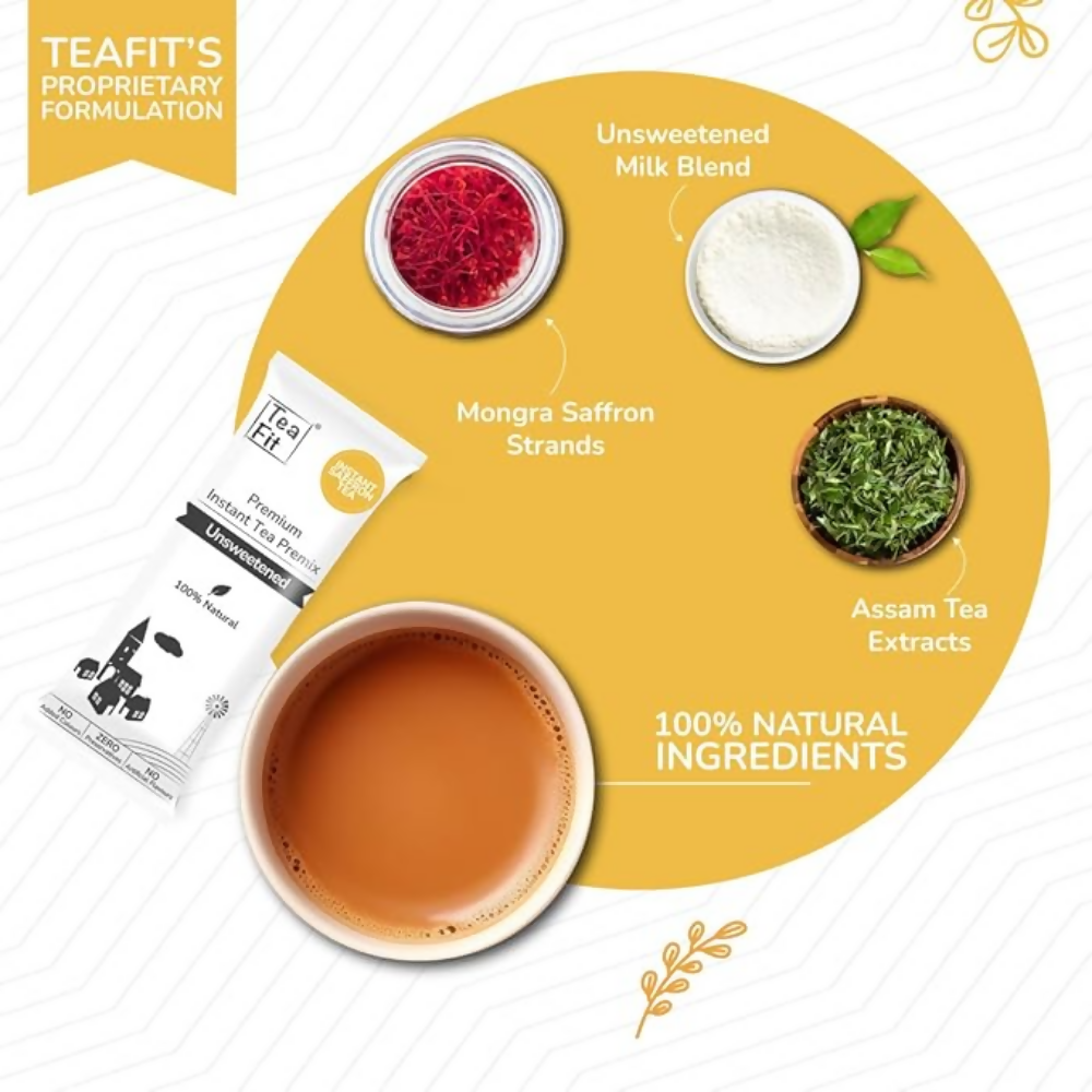 TeaFit Premium NO SUGAR Instant Saffron Tea Premix