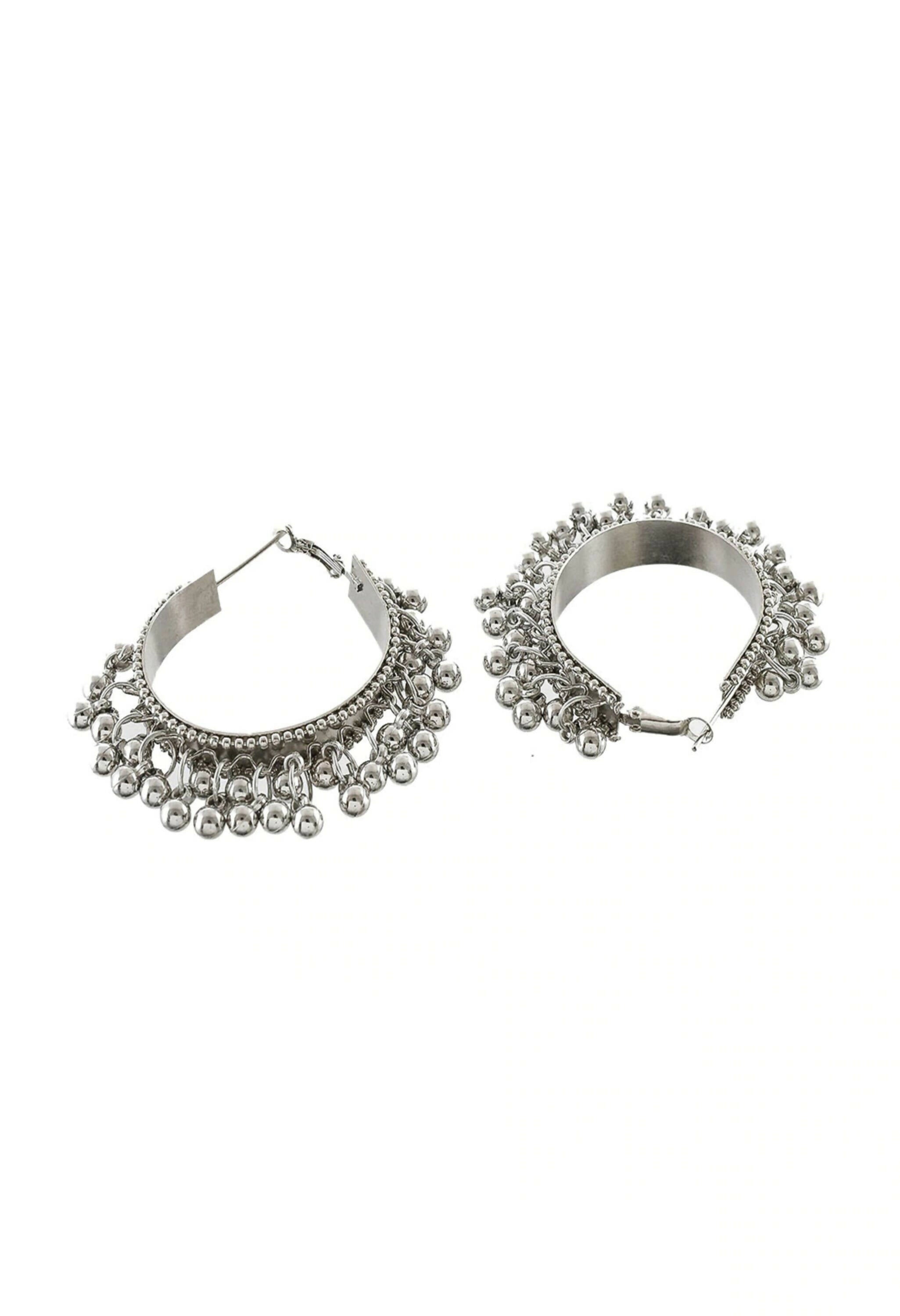 Mominos Fashion Johar Kamal Silver-Plated Brass Finish Radha Kishan Long Neckalce Combo Set For Women